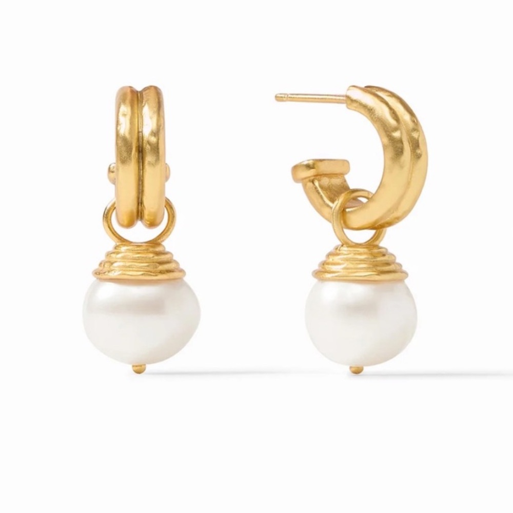 $165 Julie Vos Astor Pearl Hoop & Charm Earring